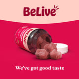 BeLive Elderberry Gummies bottle with cap open