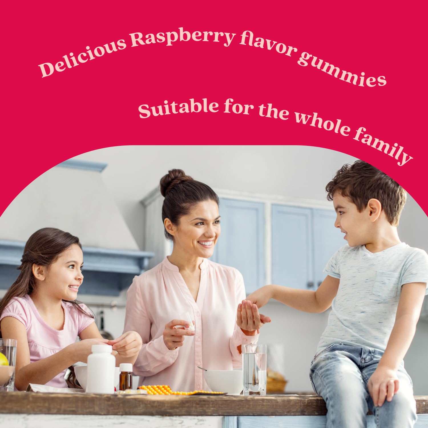 BeLive Elderberry Gummies with two gummies on a table
