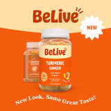 BeLive Turmeric Gummies showing serving size