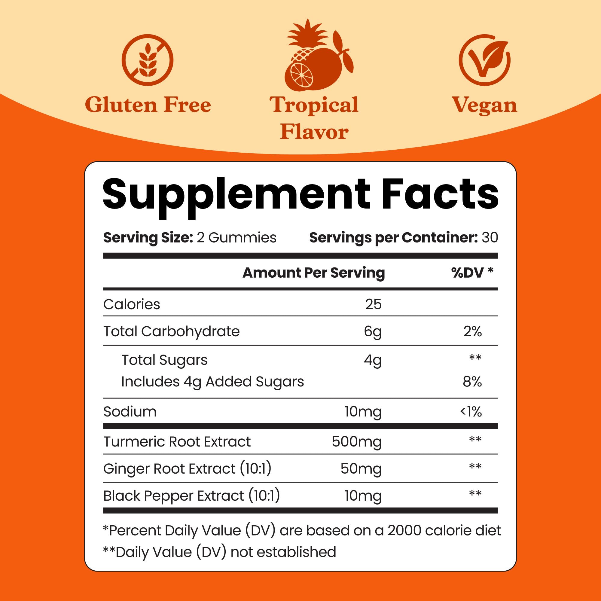BeLive Turmeric Gummies tropical flavour packaging