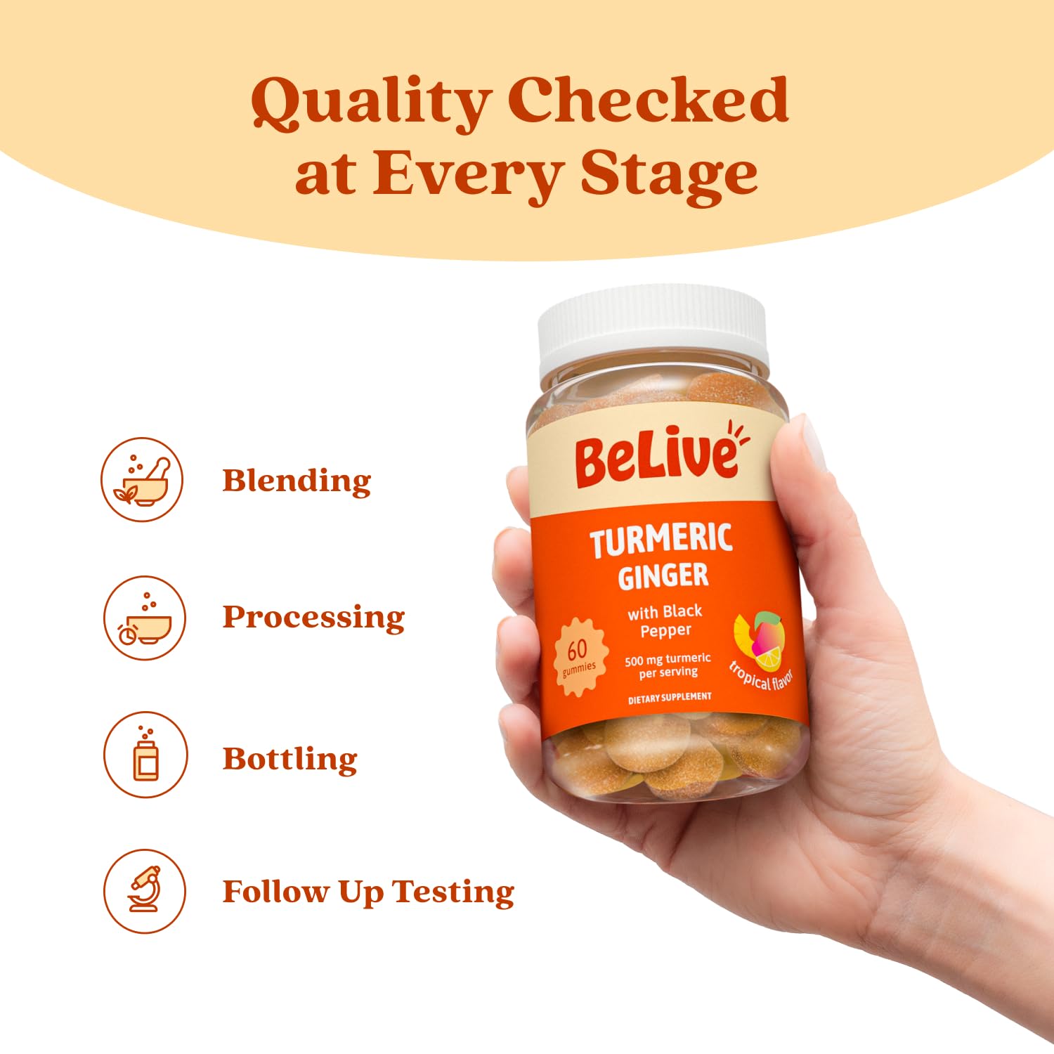 BeLive Turmeric Gummies with tropical fruits