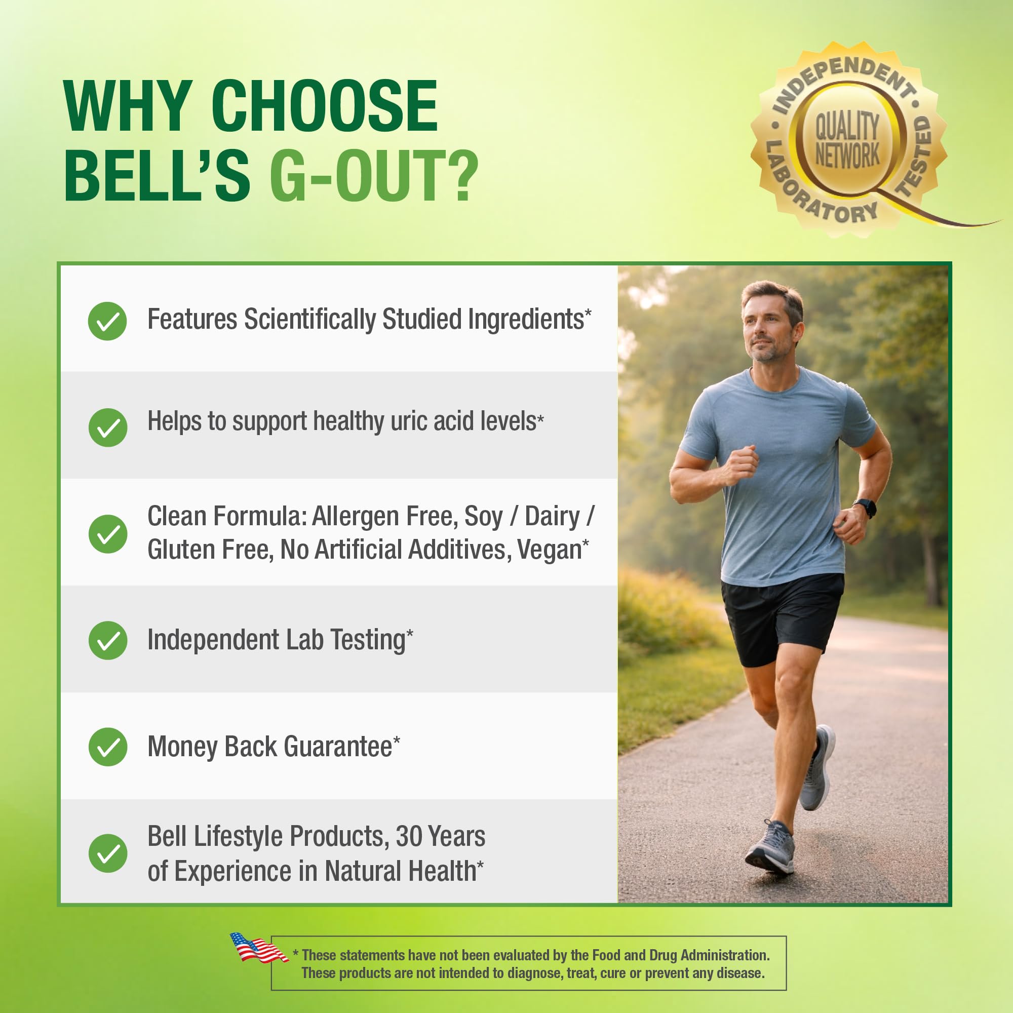 Bell G-OUT capsules and a glass of water