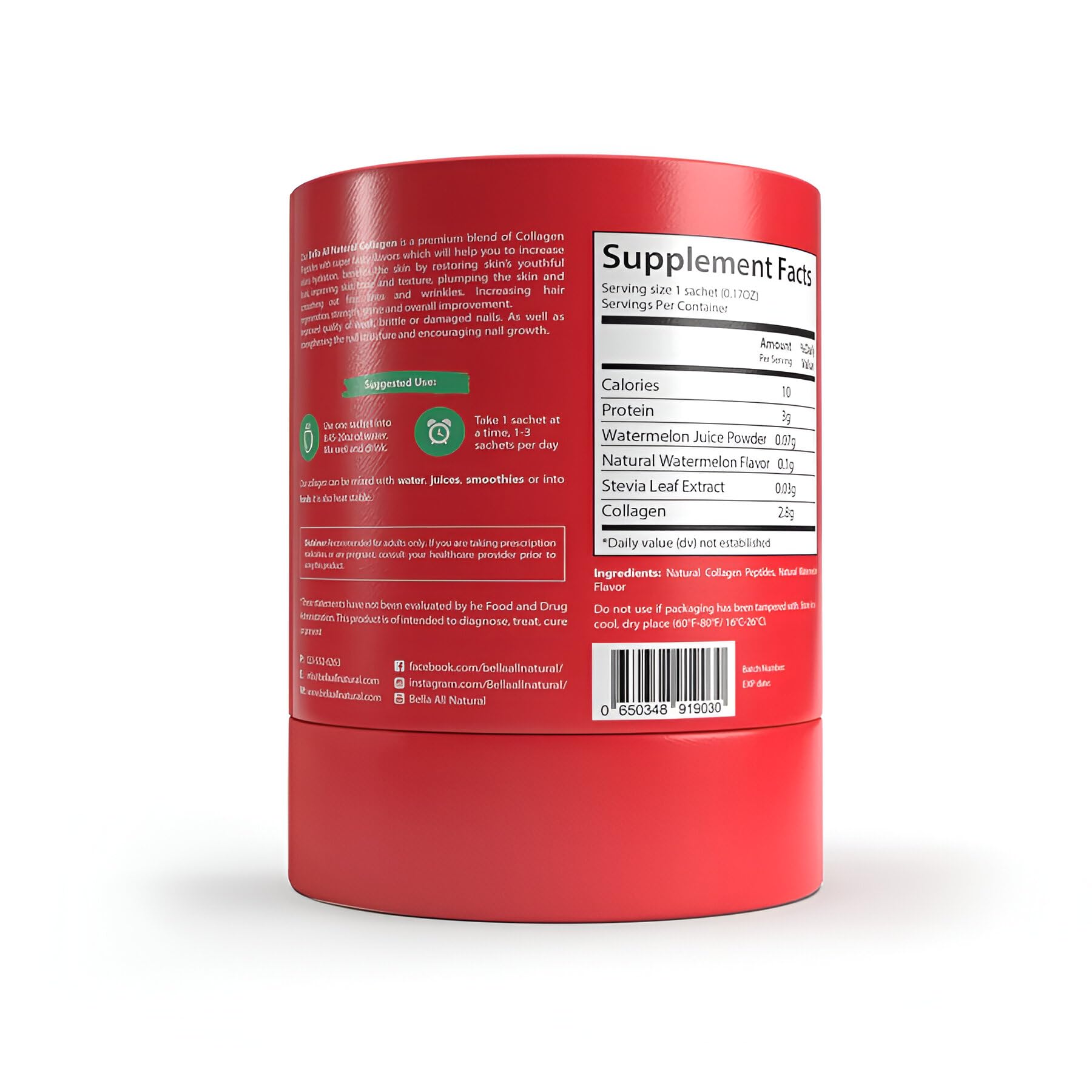 Bella All Natural Collagen Peptides 150g mixed in water