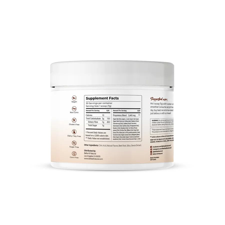 Bella All Natural Ganoderma Mushroom Supplement capsule close-up