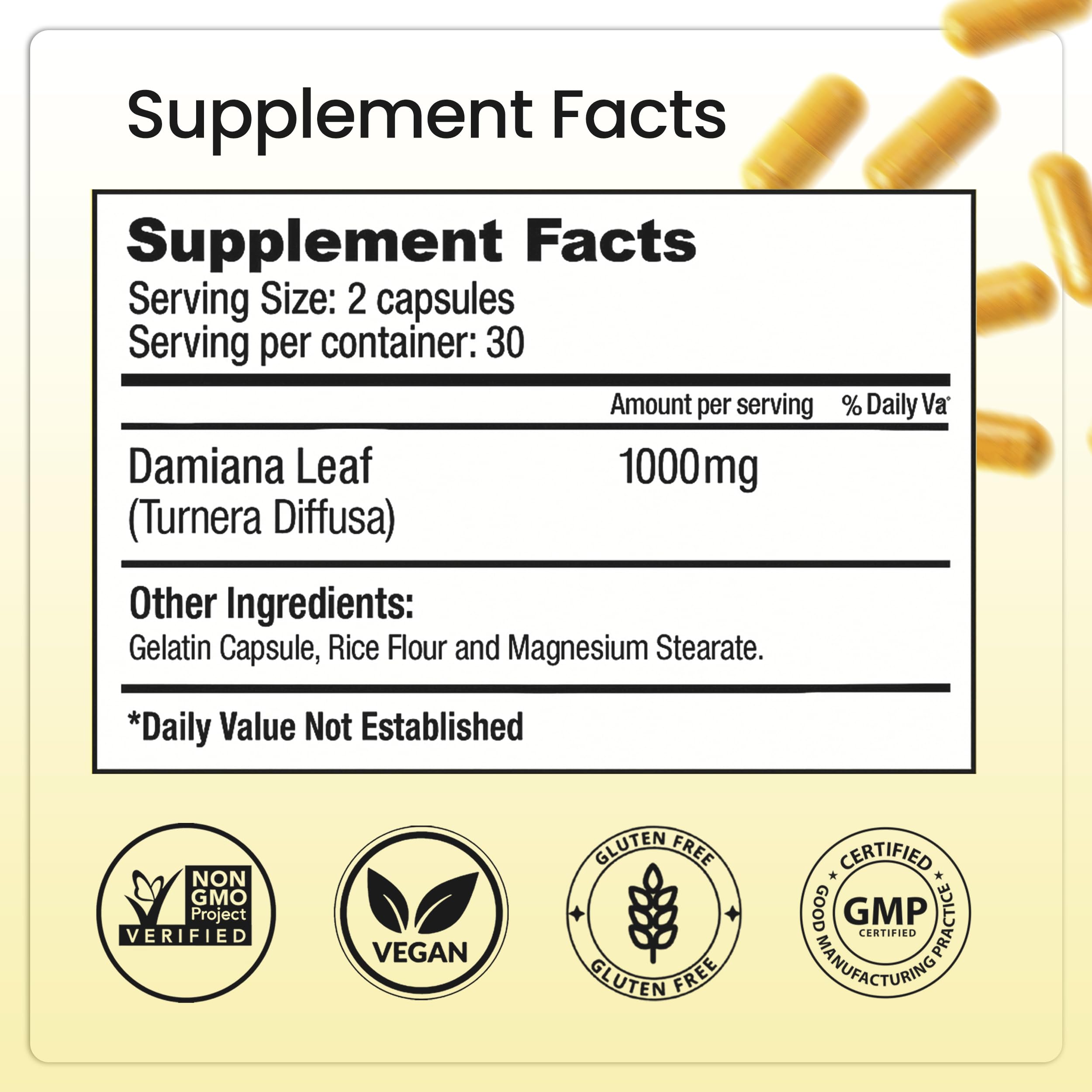 Bella All Natural Herbal Supplement side view showing capsules