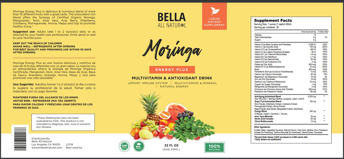 Bella All Natural Moringa Juice 907g lifestyle scene