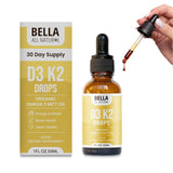 Bella All Natural Vitamin D3 K2 Liquid Drops 1 Fl oz front view