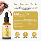 Bella All Natural Vitamin D3 K2 Liquid Drops bottle side view