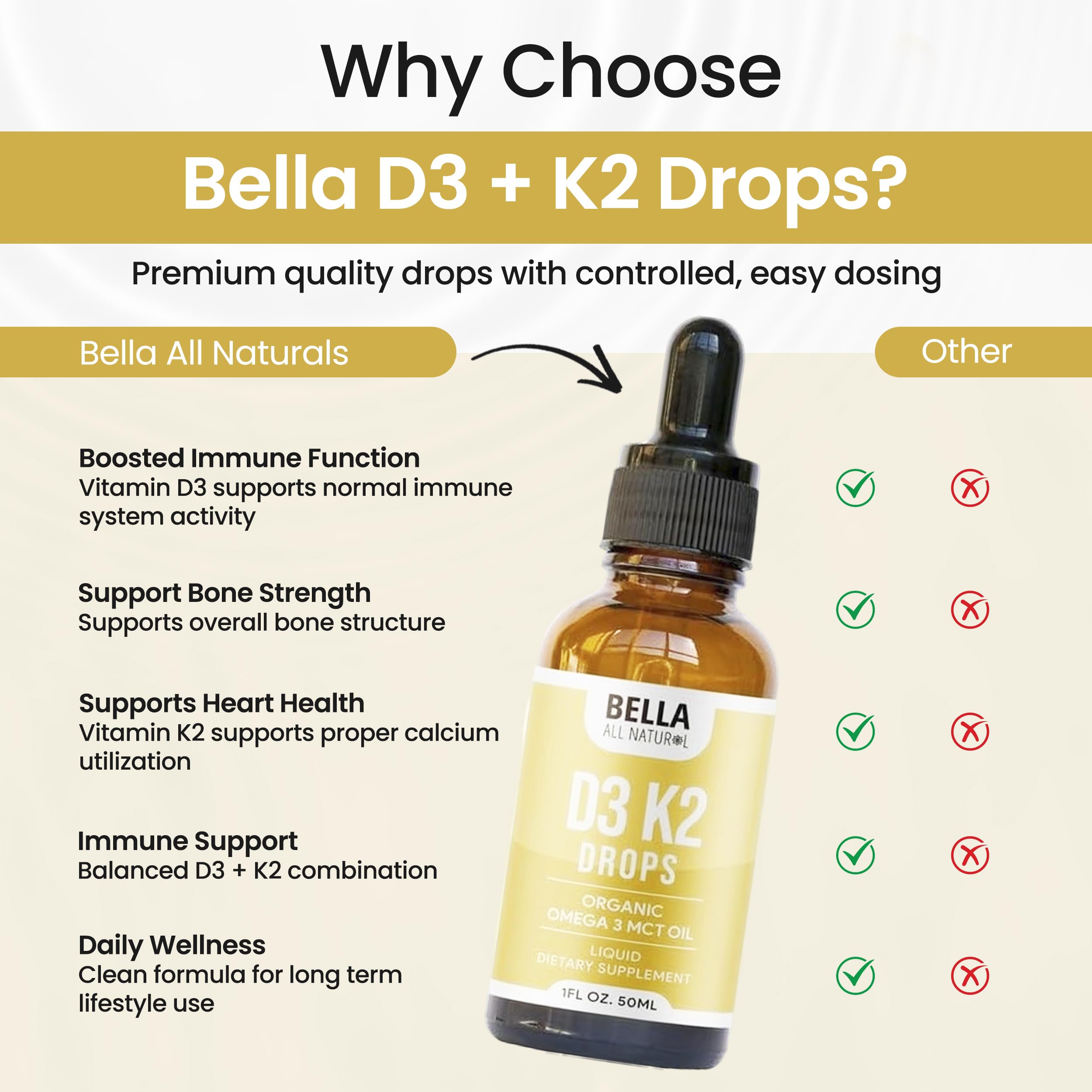 Bella All Natural Vitamin D3 K2 Liquid Drops lifestyle scene