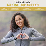 Bella All Natural Vitamin D3 K2 Liquid Drops on a wooden table