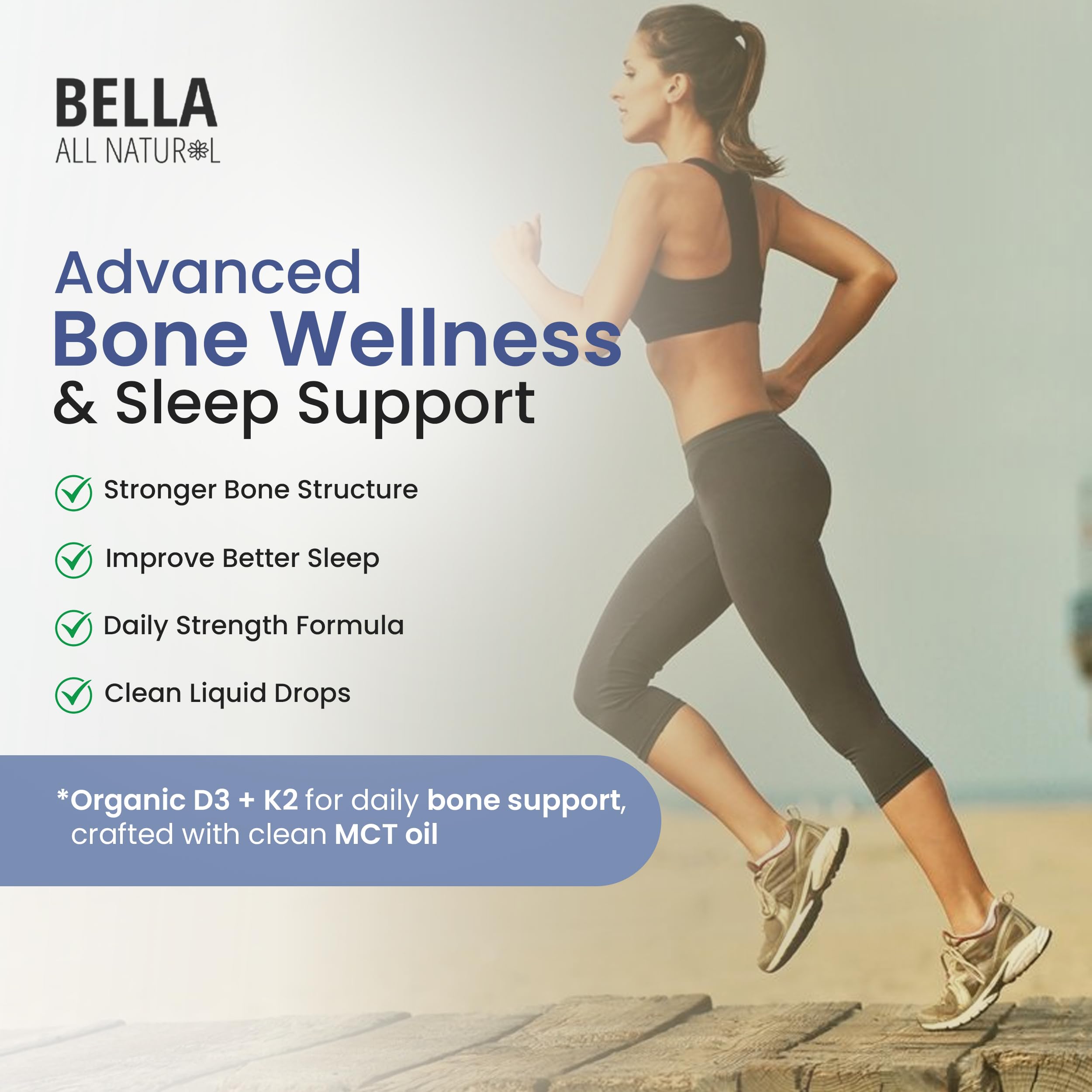 Bella All Natural Vitamin D3 K2 Supplement ingredients list