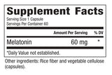 Bella Phytologic Melatonin Capsules 60mg back view with ingredient list