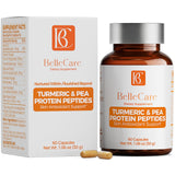 BELLECARE Turmeric Supplement bottle front view with 60 vegetarian capsules