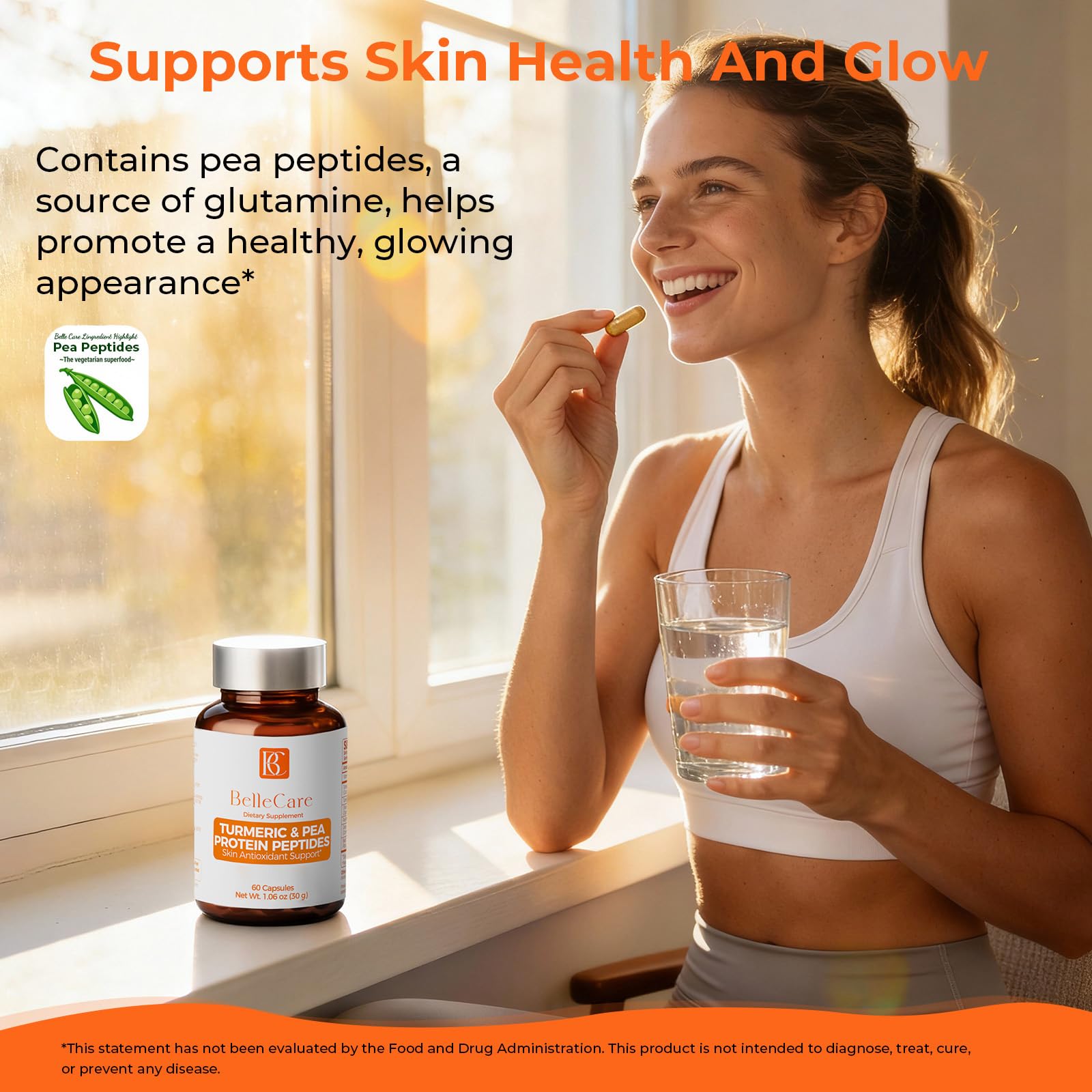 BELLECARE Turmeric Supplement close-up of capsules