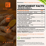BELLECARE Turmeric Supplement side view showing capsule details