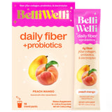 Belli Welli Fiber Powder Peach Mango front view with stickpacks