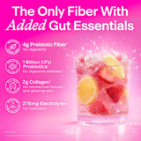 Belli Welli Fiber Powder Strawberry Lemonade stickpack open with powder
