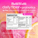Belli Welli Fiber Powder Strawberry Lemonade stickpacks back view