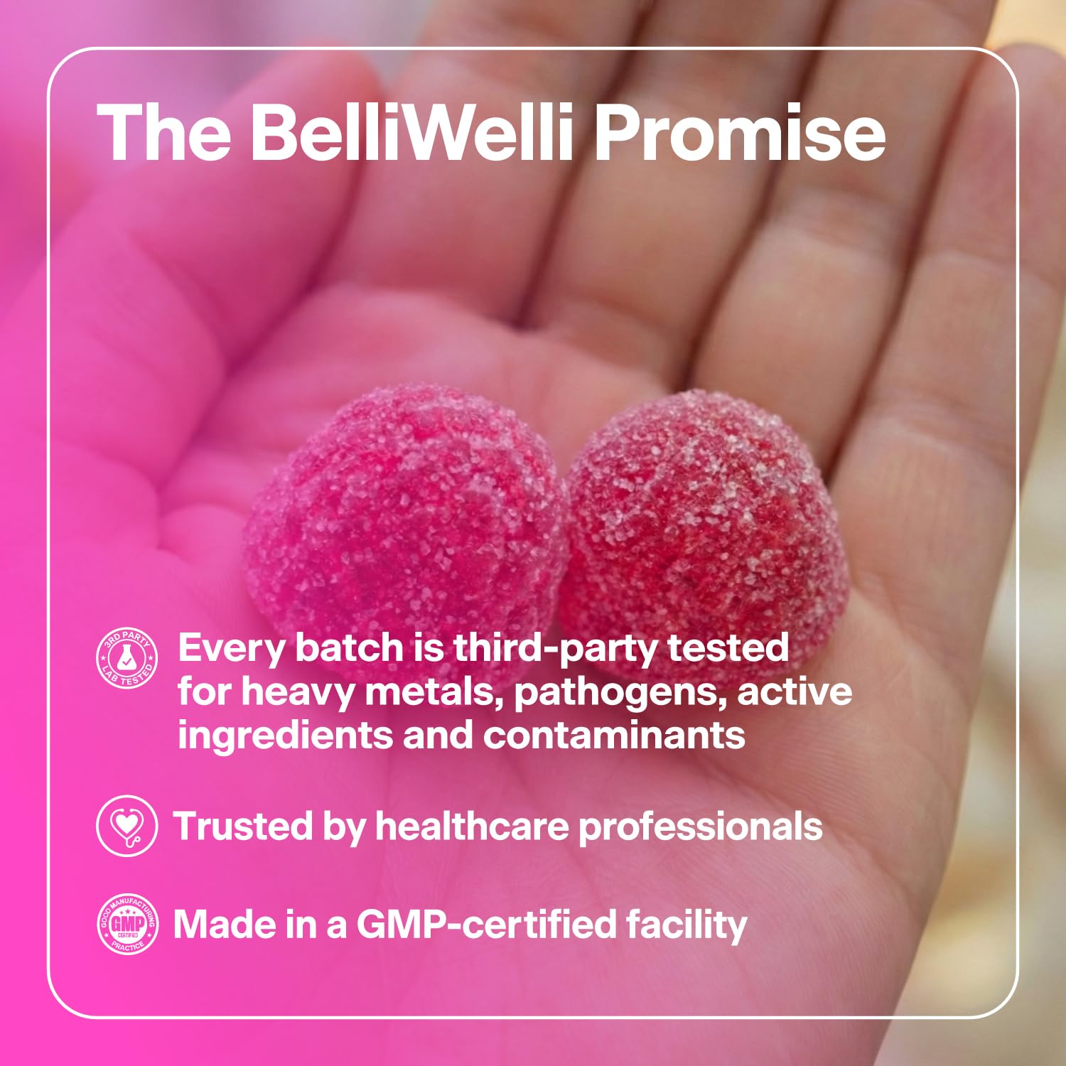 Belli Welli gummy with a bite taken out