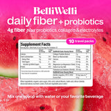 Belli Welli Organic Acacia Fiber Powder Watermelon flavour stickpack back view