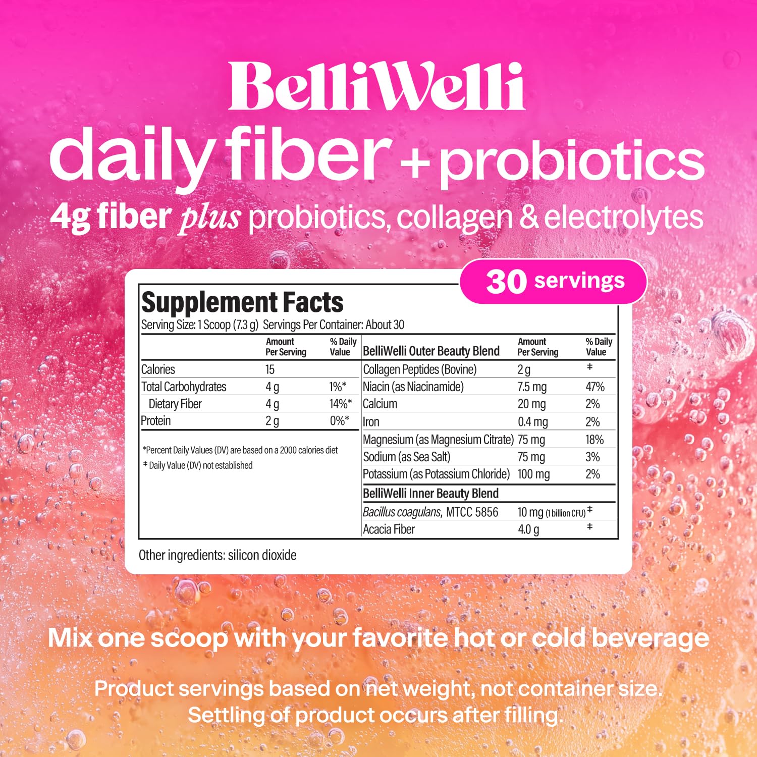 Belli Welli Organic Acacia Fiber Supplement 299g packaging