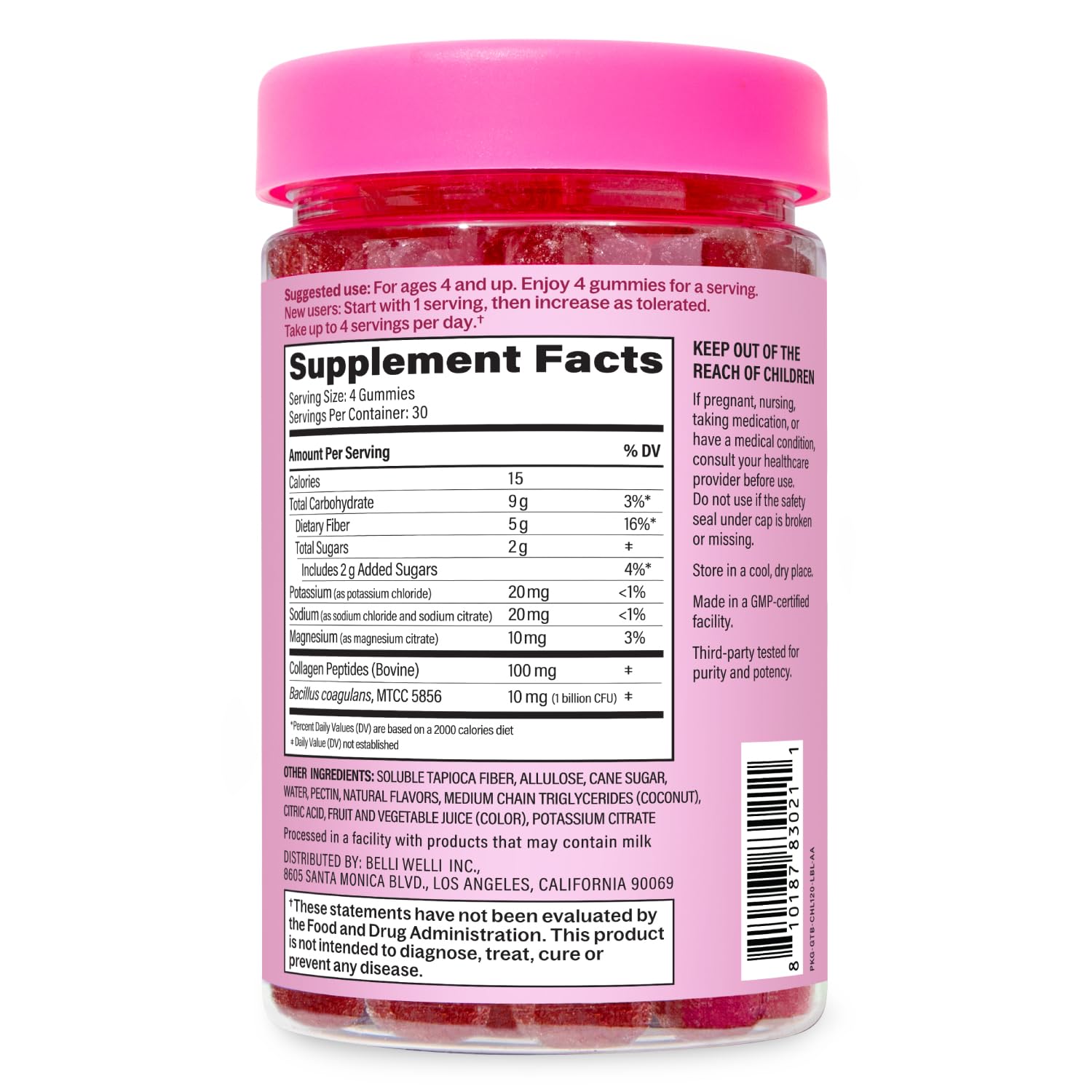 Belli Welli watermelon flavour gummy close-up