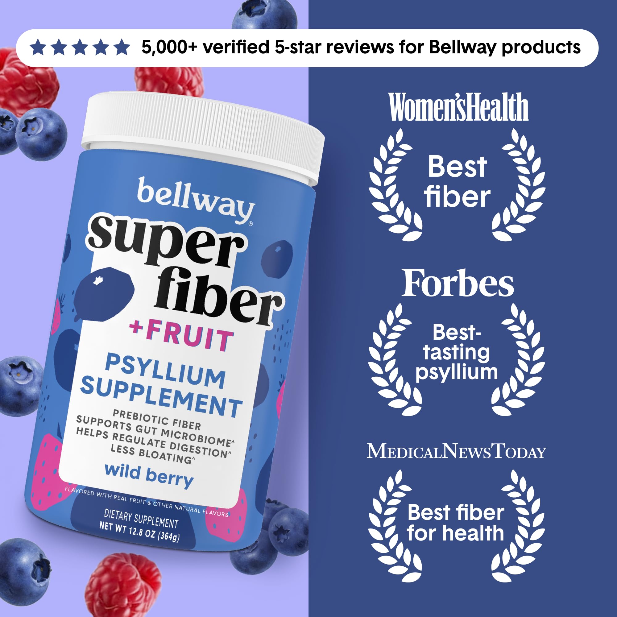 Bellway Super Fiber + Fruit Psyllium Powder 363g packaging