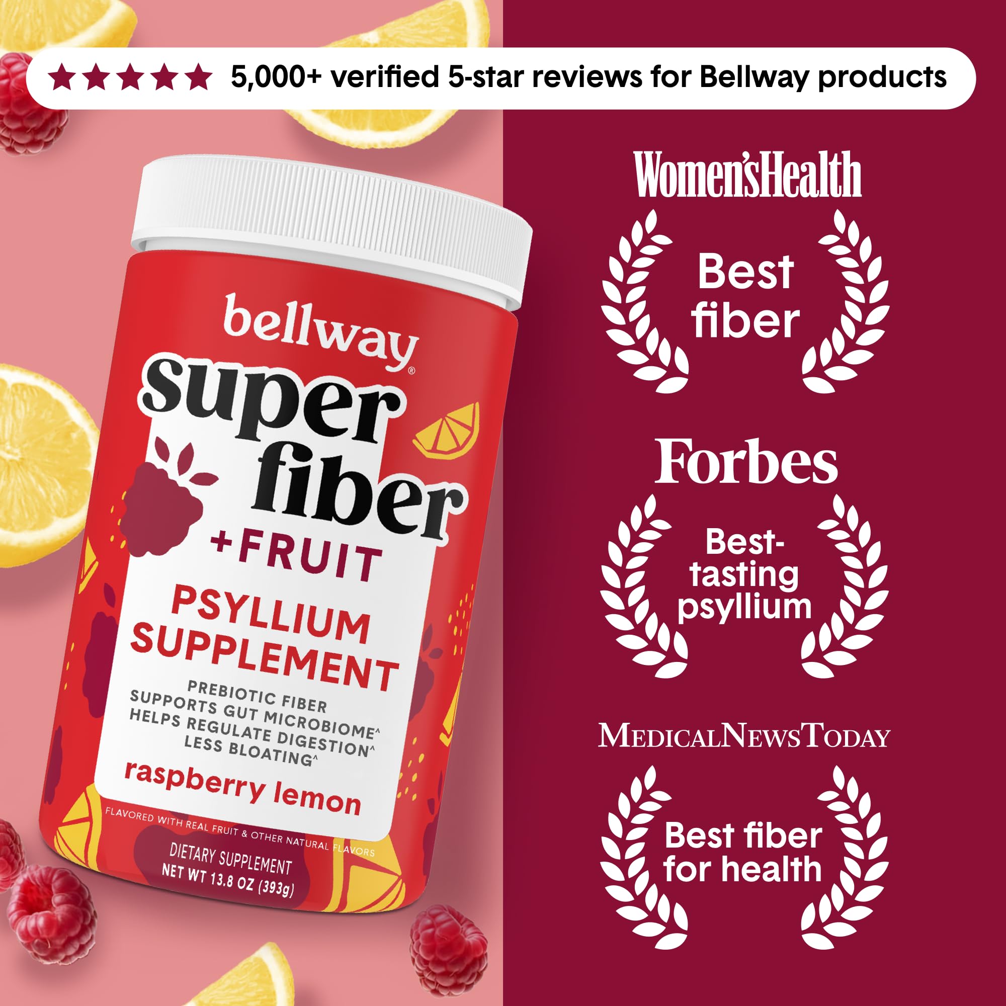 Bellway Super Fiber + Fruit Psyllium Powder 391g packaging