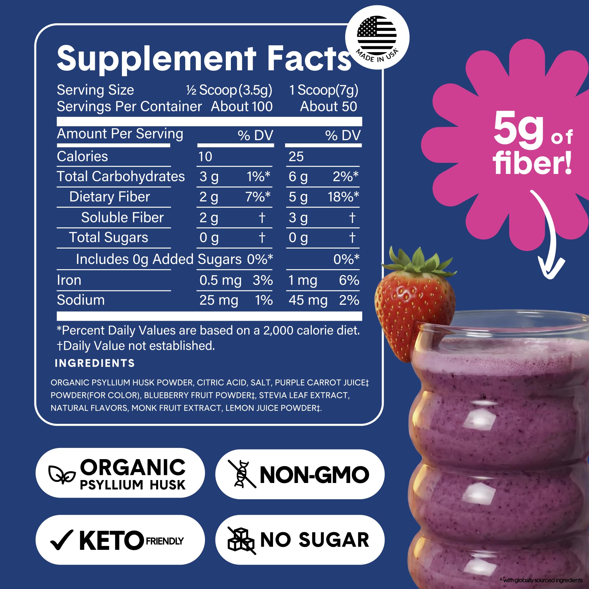 Bellway Super Fiber + Fruit Psyllium Powder on a kitchen counter
