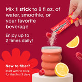 Bellway Super Fiber + Fruit Psyllium Powder with fresh raspberries