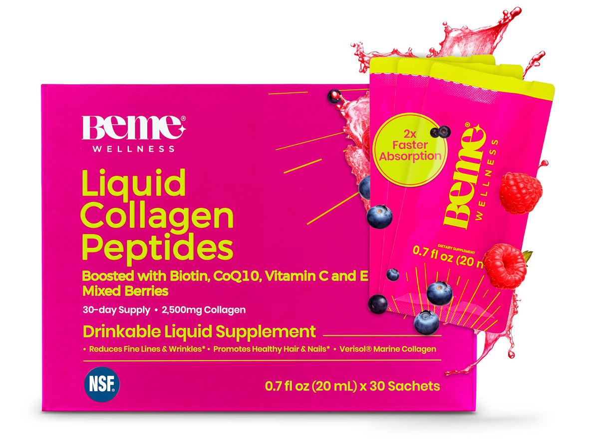 BeMe Collagen Peptides 2500mg Liquid Sachets front view