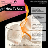 BeMe Collagen Supplement sachets in a travel bag