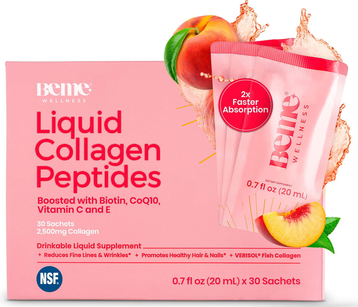 BeMe Liquid Collagen Sachets packaging front view