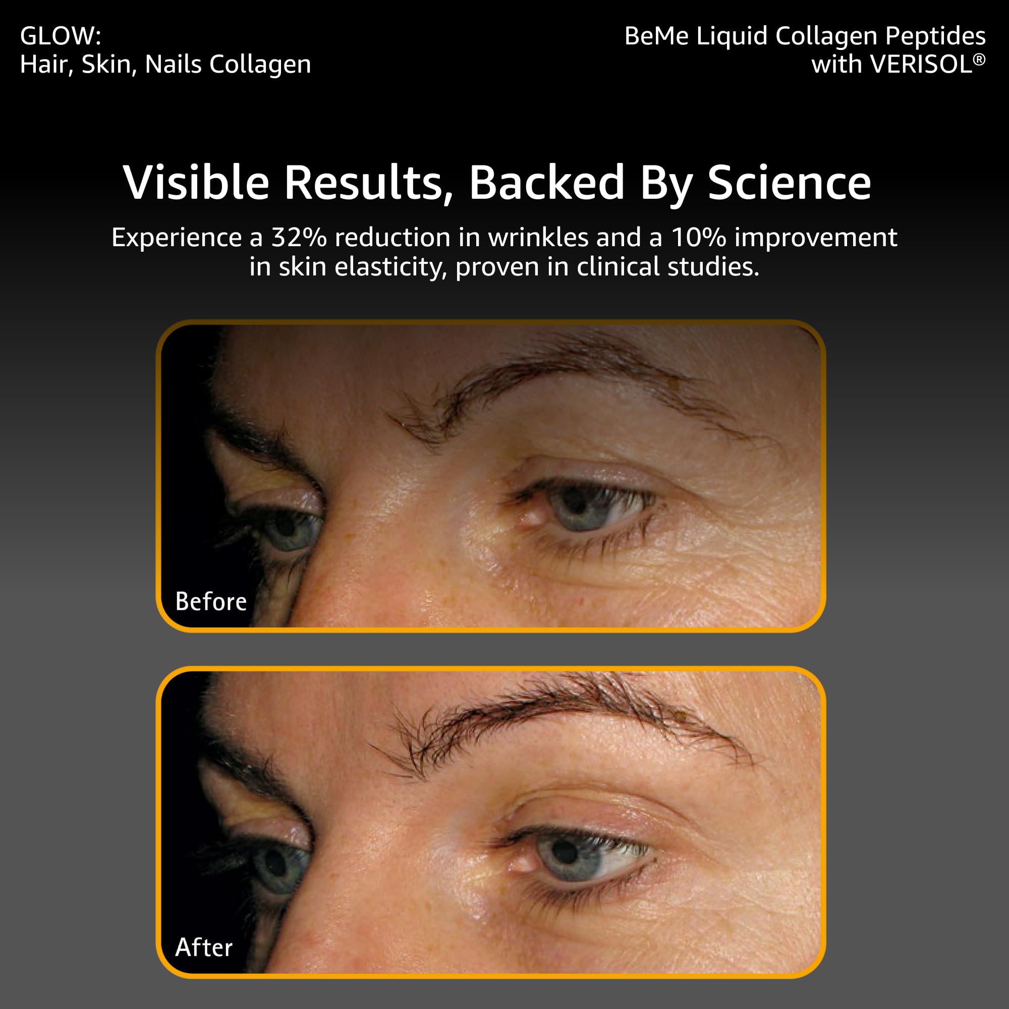 BeMe Liquid Collagen sachets showing ingredients list