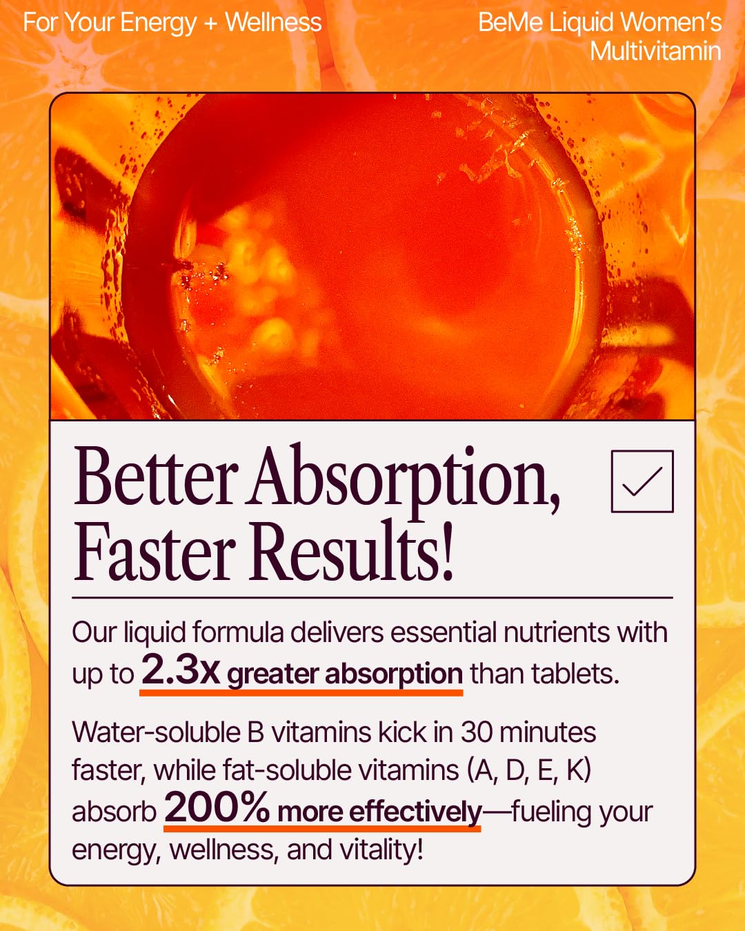 BeMe Liquid Multivitamin Sachets ingredients list