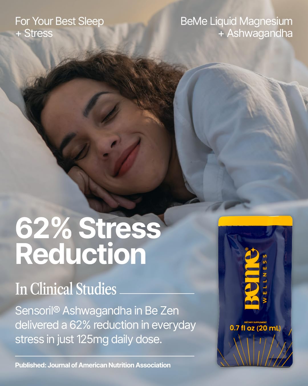 BeMe Sleep Supplement Liquid Sachets packaging