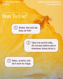 BeMe Sleep Supplement sachets with ingredients list