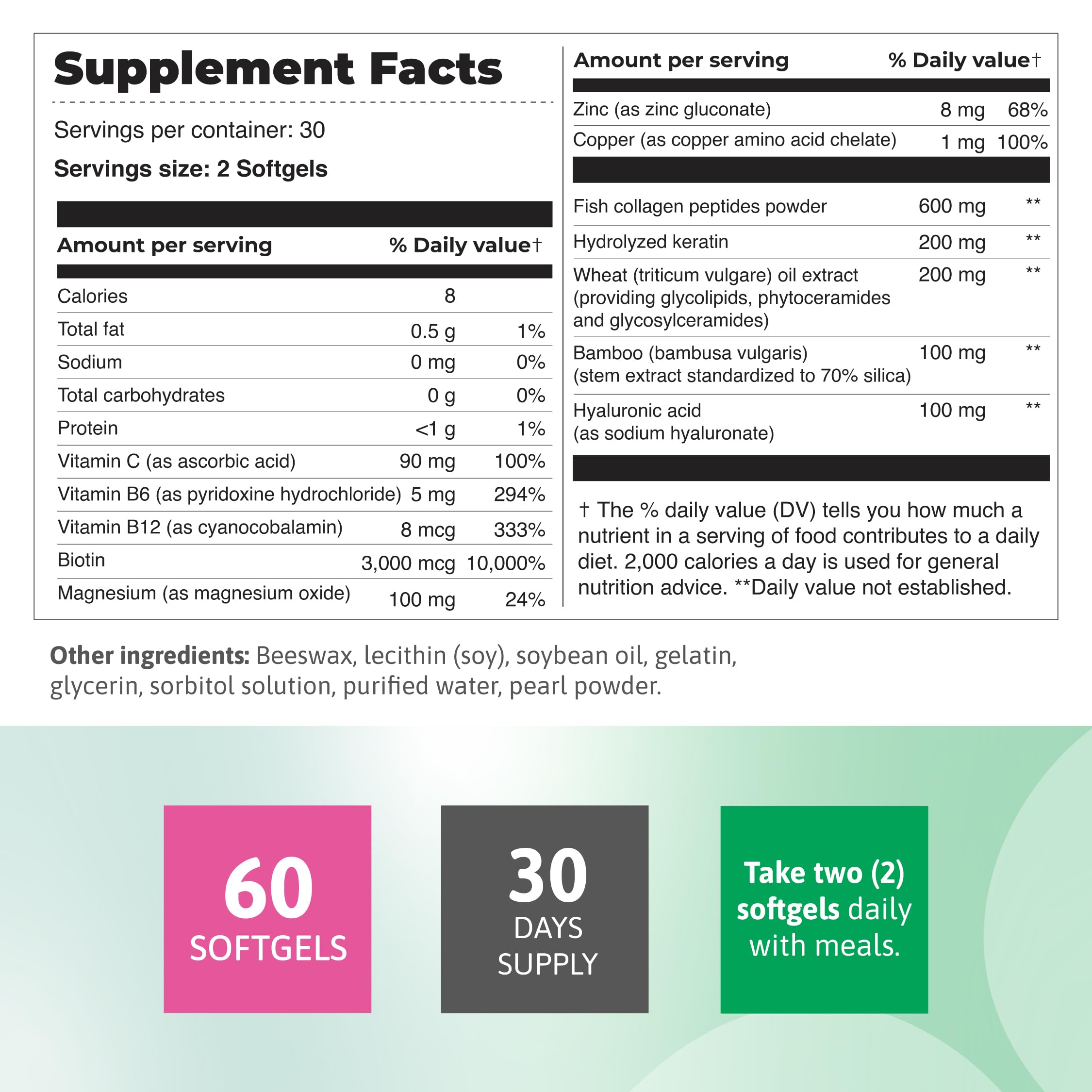 Ben´Fit Collagen & Biotin Complex softgels close-up