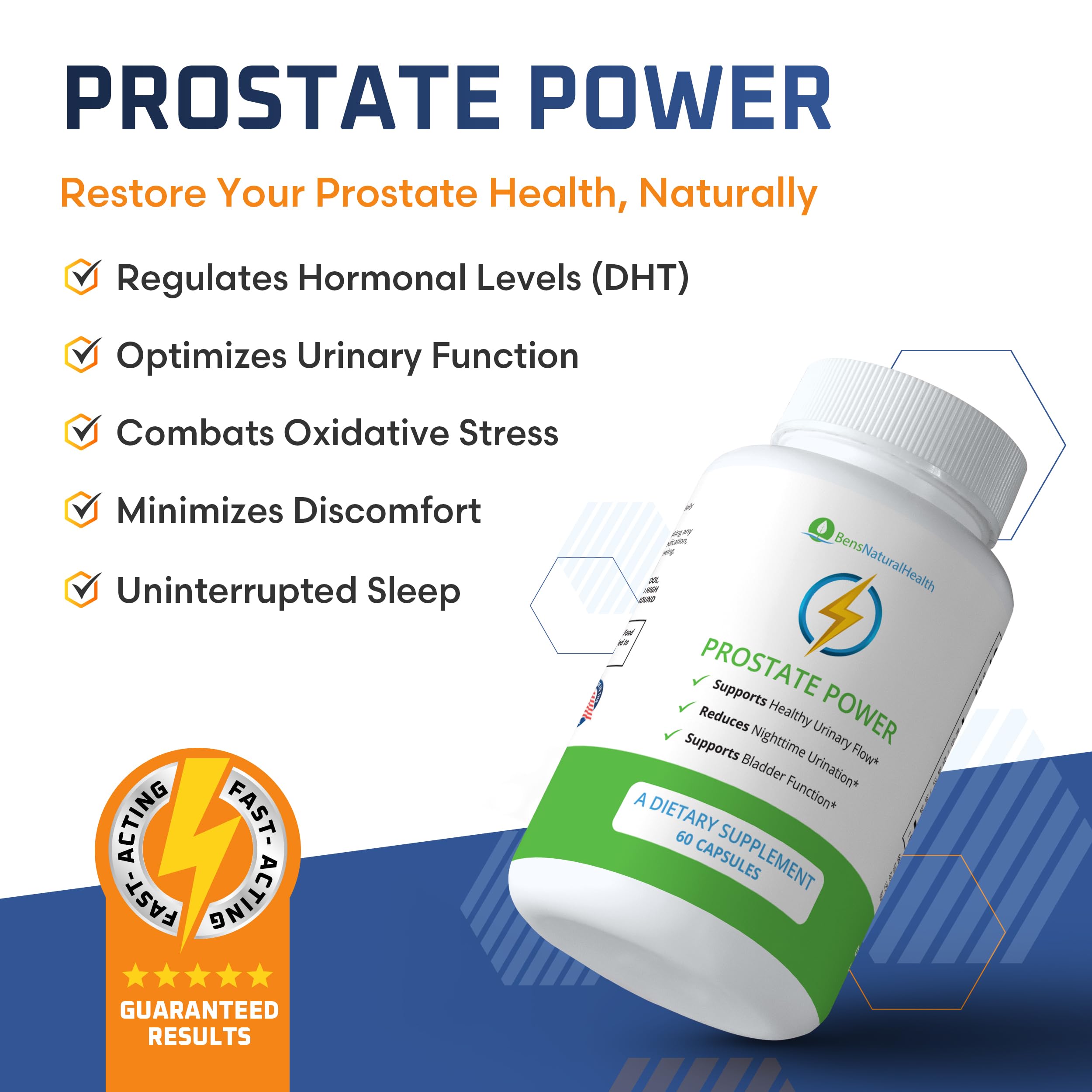 Ben's Natural Health Prostate Support Supplement side view