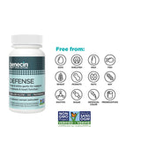 Benecin Garlic Supplement 1500 mcg capsules in a hand