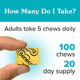 Benecol Soft Chews Chocolate back view of packaging