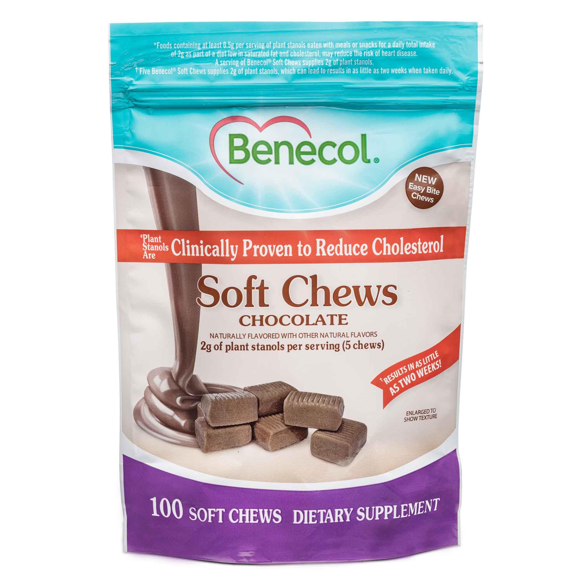 Benecol Soft Chews Chocolate front view packaging