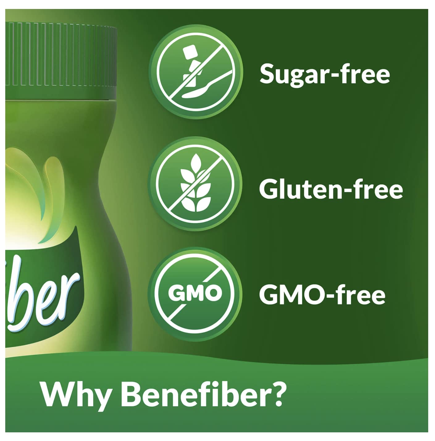 Benefiber Dietary Fibre Powder back view with nutritional information