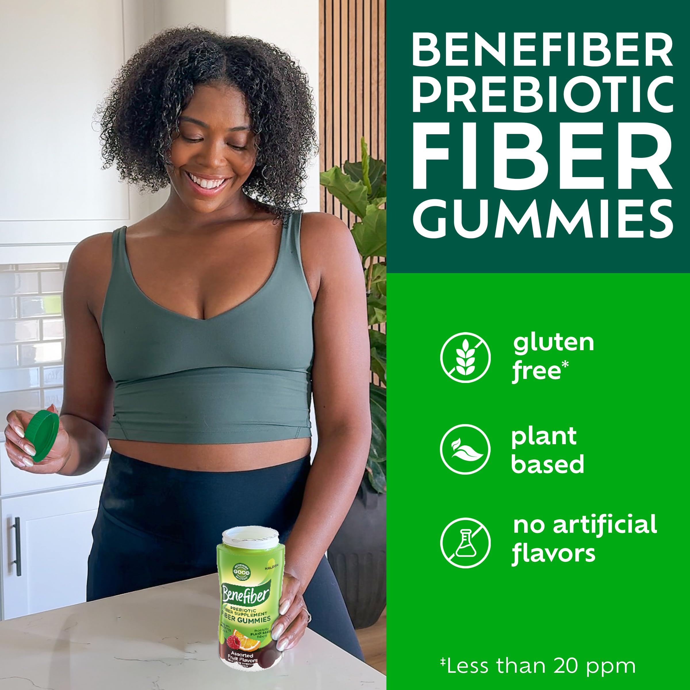 Benefiber Prebiotic Fiber Gummies ingredients list on packaging
