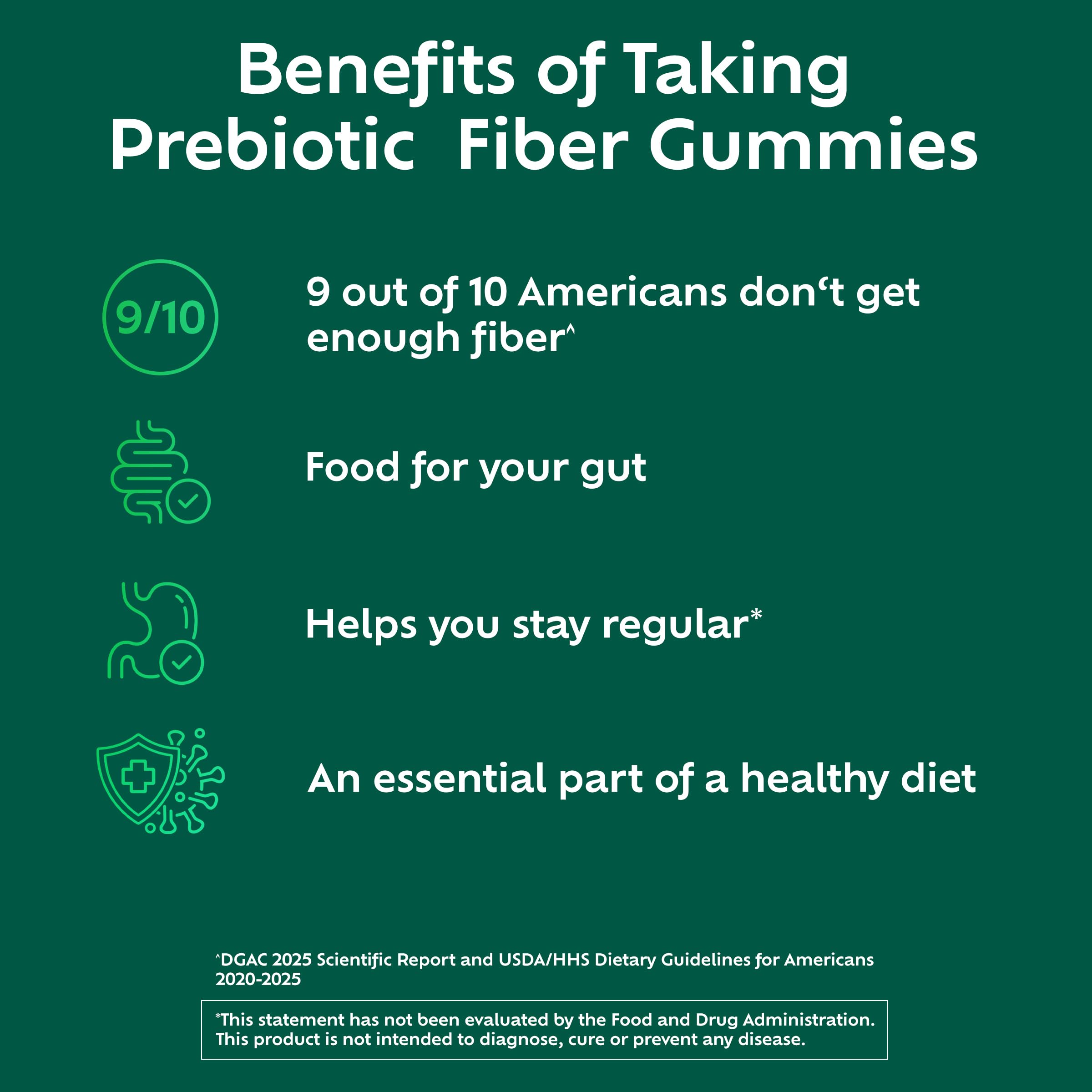 Benefiber Prebiotic Fiber Gummies nutritional information label