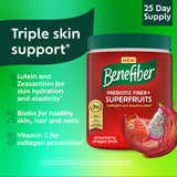 Benefiber Prebiotic Fiber + Superfruits 315g Strawberry Dragon Fruit tub with scoop