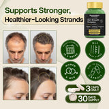 Benevolent Nourishment Biotin Supplement capsules on a wooden surface