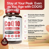 Benevolent Nourishment CoQ10 200mg softgels bottle with label