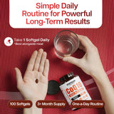 Benevolent Nourishment CoQ10 softgels in a hand