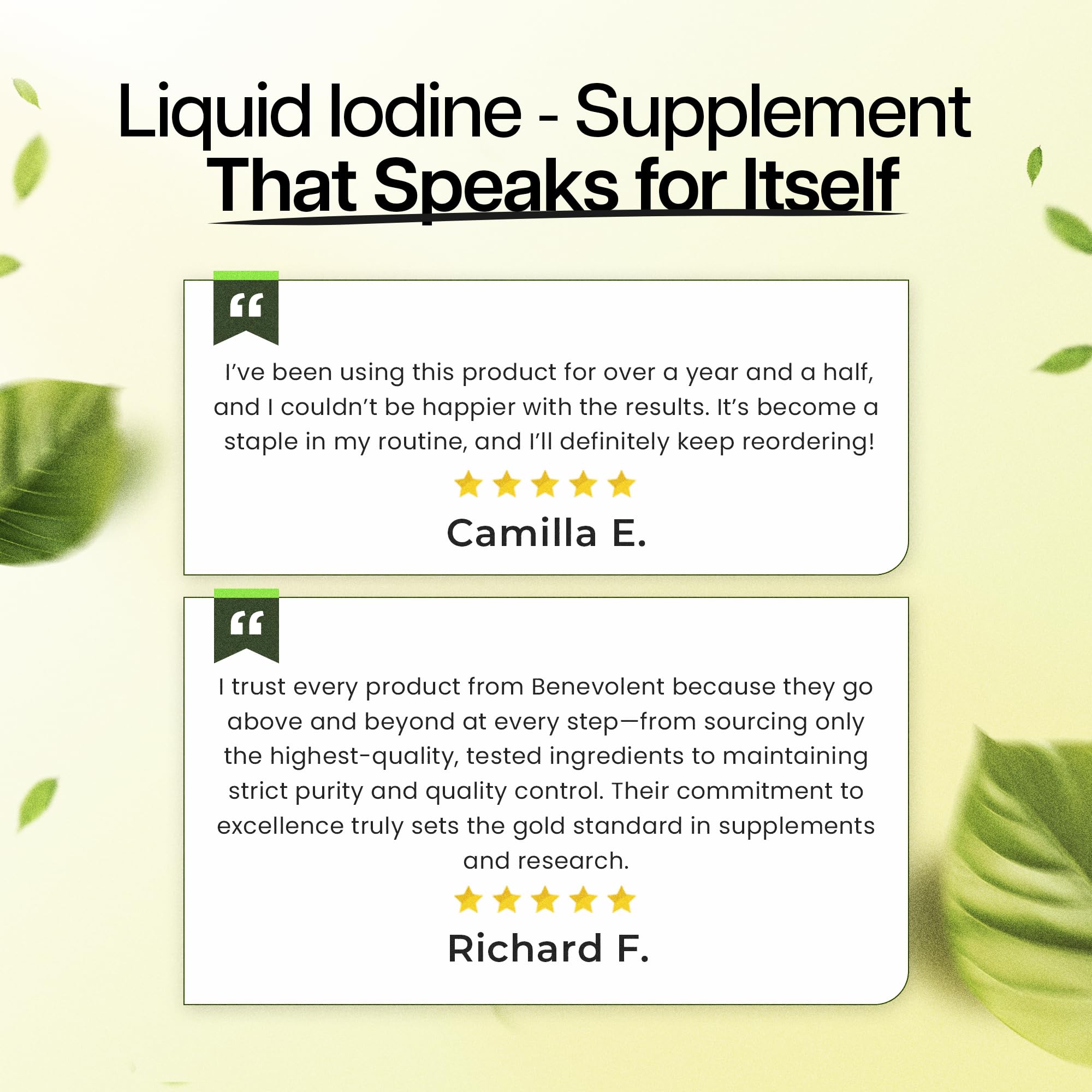Benevolent Nourishment Liquid Iodine 2oz bottle with measuring dropper